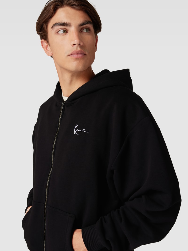 Sweatjacke mit Label-Detail in black