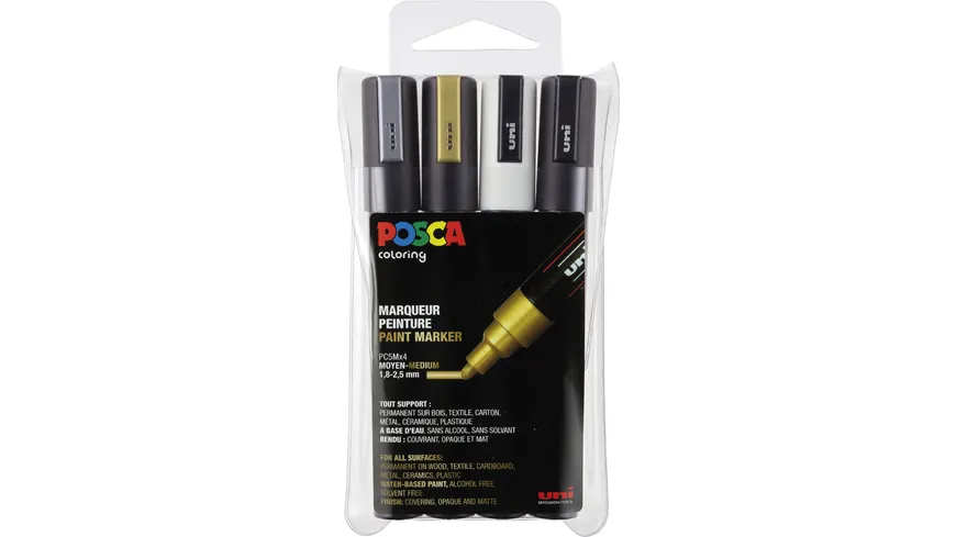 FABER-CASTELL  Marker UNI POSCA PC-5M 4er Set