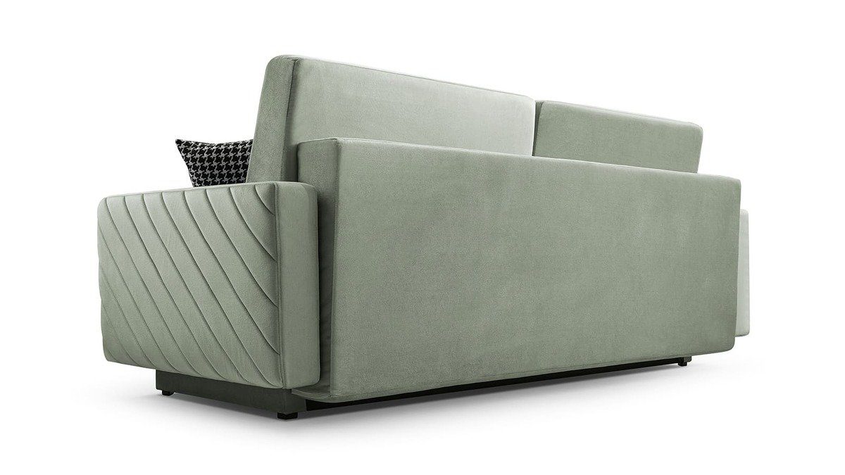 MOEBLO Schlafsofa CALIFORNIA, Sofa aus Samtstoff Couch für Wohnzimmer Sofagarnitur Polstersofa Wohnlandschaft Velours 230x100x85cm, mit Bettkasten und Schlaffunktion