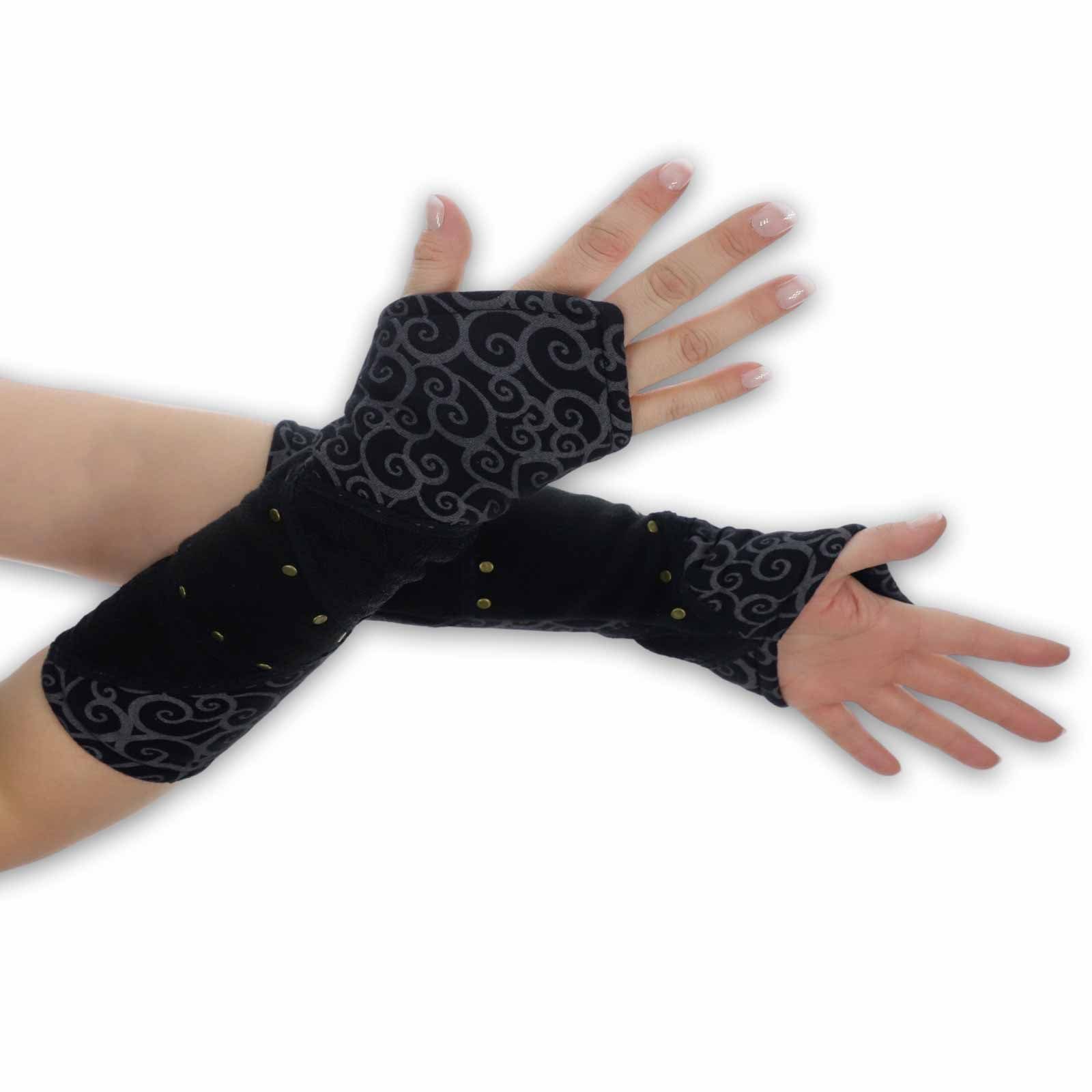KUNST UND MAGIE Armstulpen Kunst&Magie Damen Armstulpen Fleece Stulpen Handwärmer Handschuhe Boho