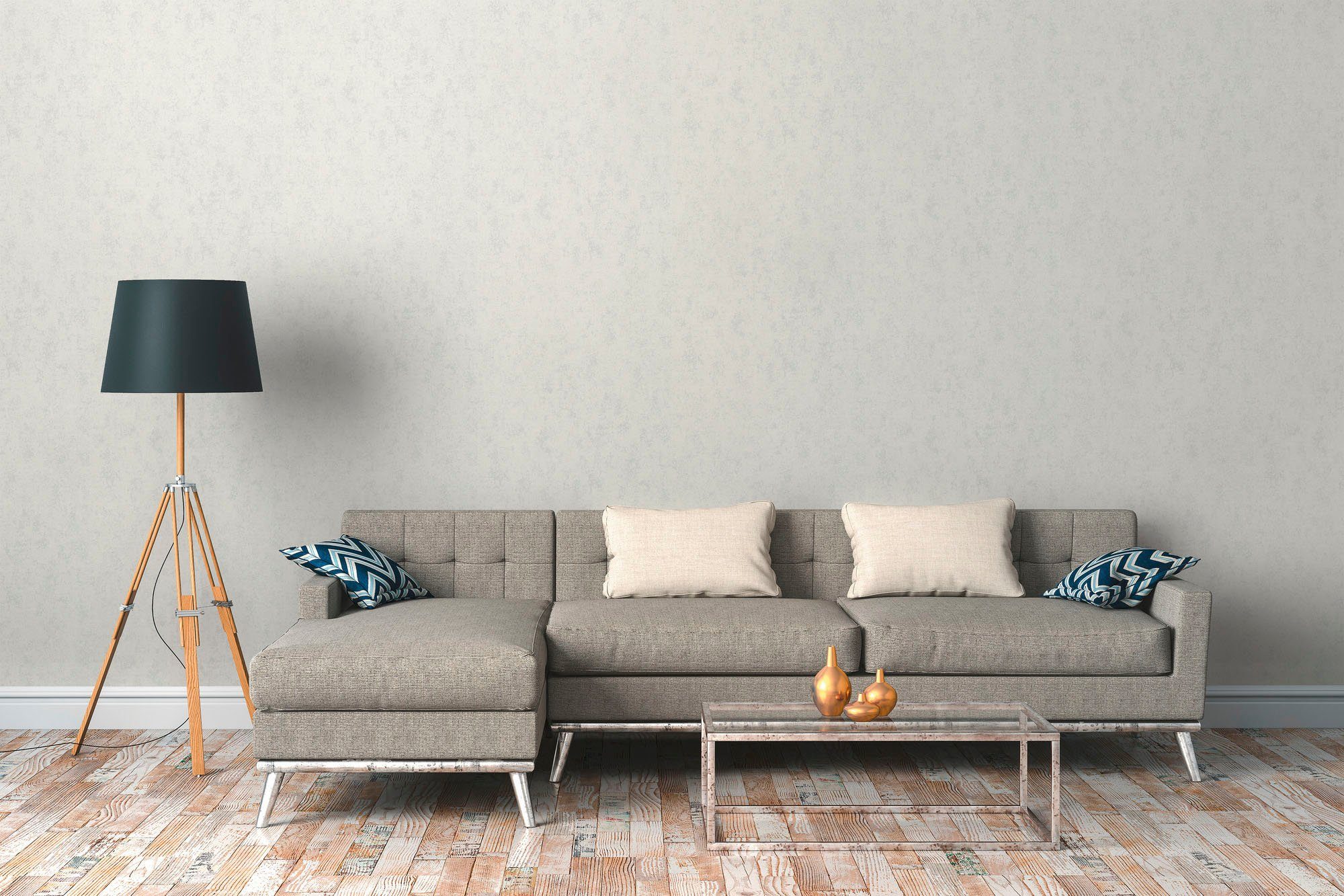 A.S. Création Vliestapete Hygge, glatt, Ton-in-Ton, unifarben, Tapete einfarbig Tapete Uni
