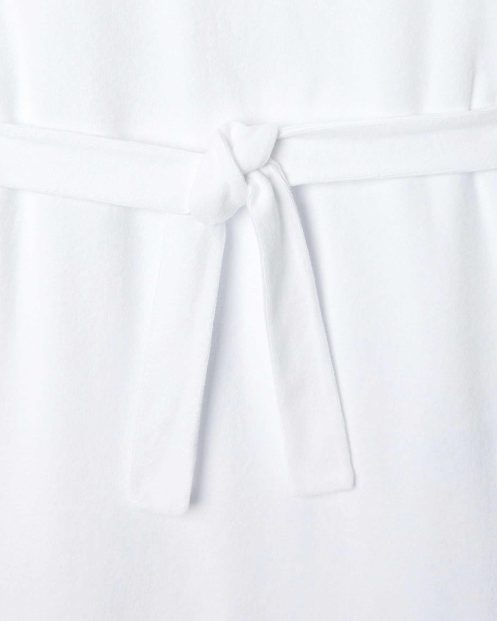 Robe longue ceinturée éponge Blanc Ibiza