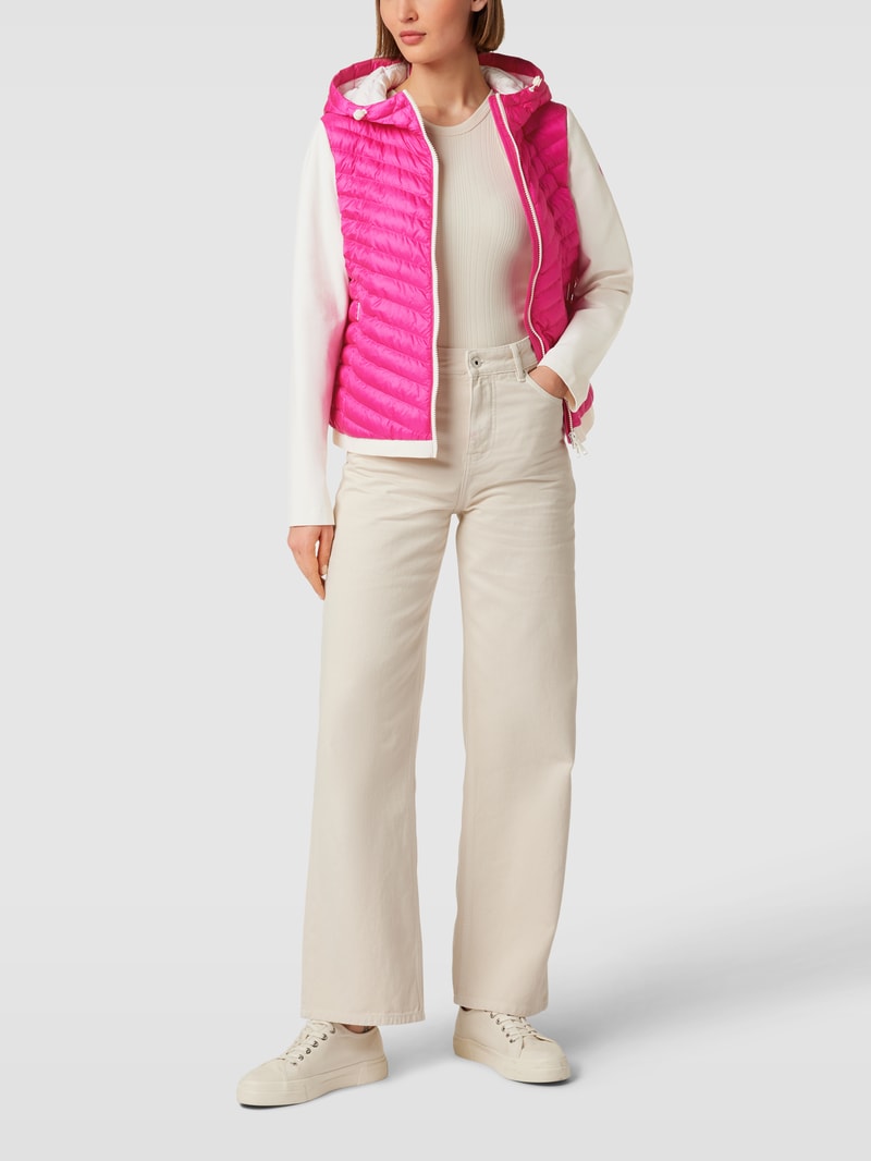 Steppjacke mit Label-Detail in pink