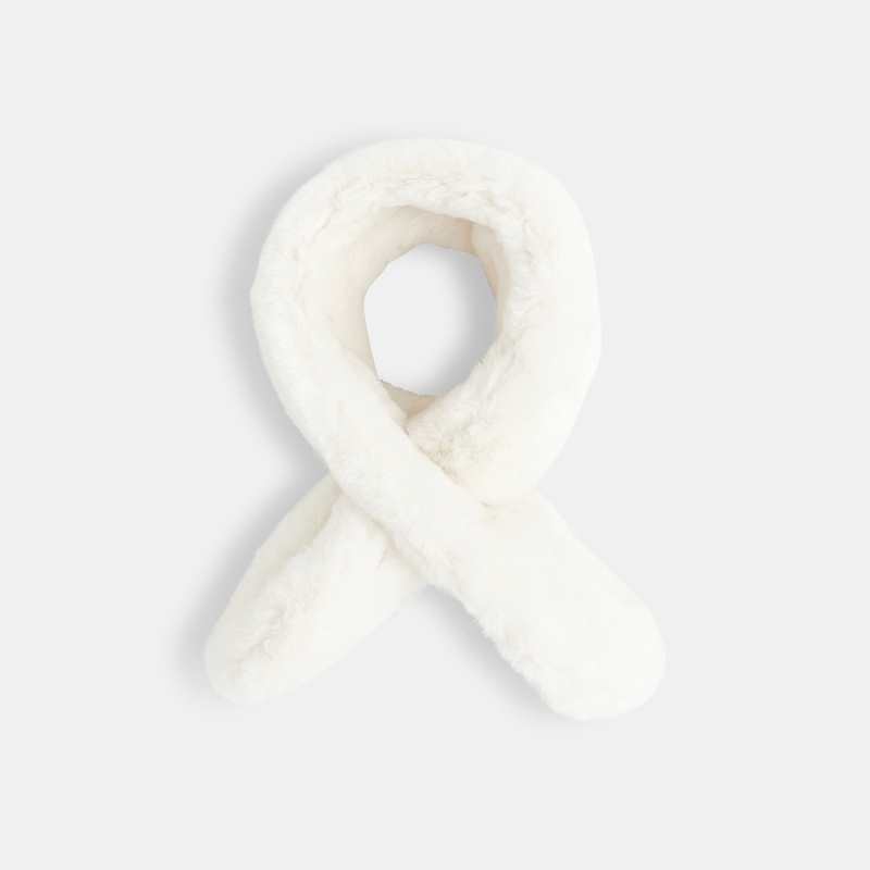 Echarpe fausse fourrure blanc bébé fille