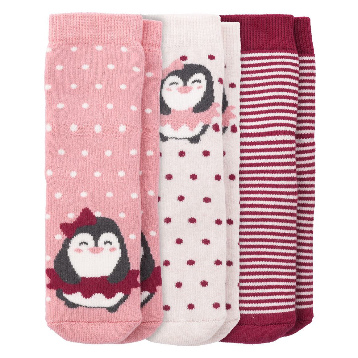 3 Paar Baby Socken mit Pinguinen