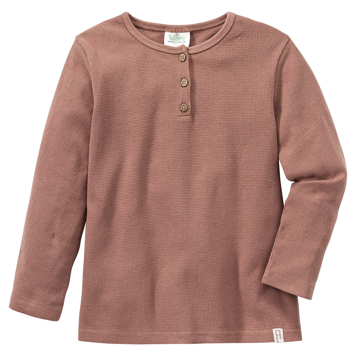 2 Kinder Langarmshirts aus Waffel-Piqué