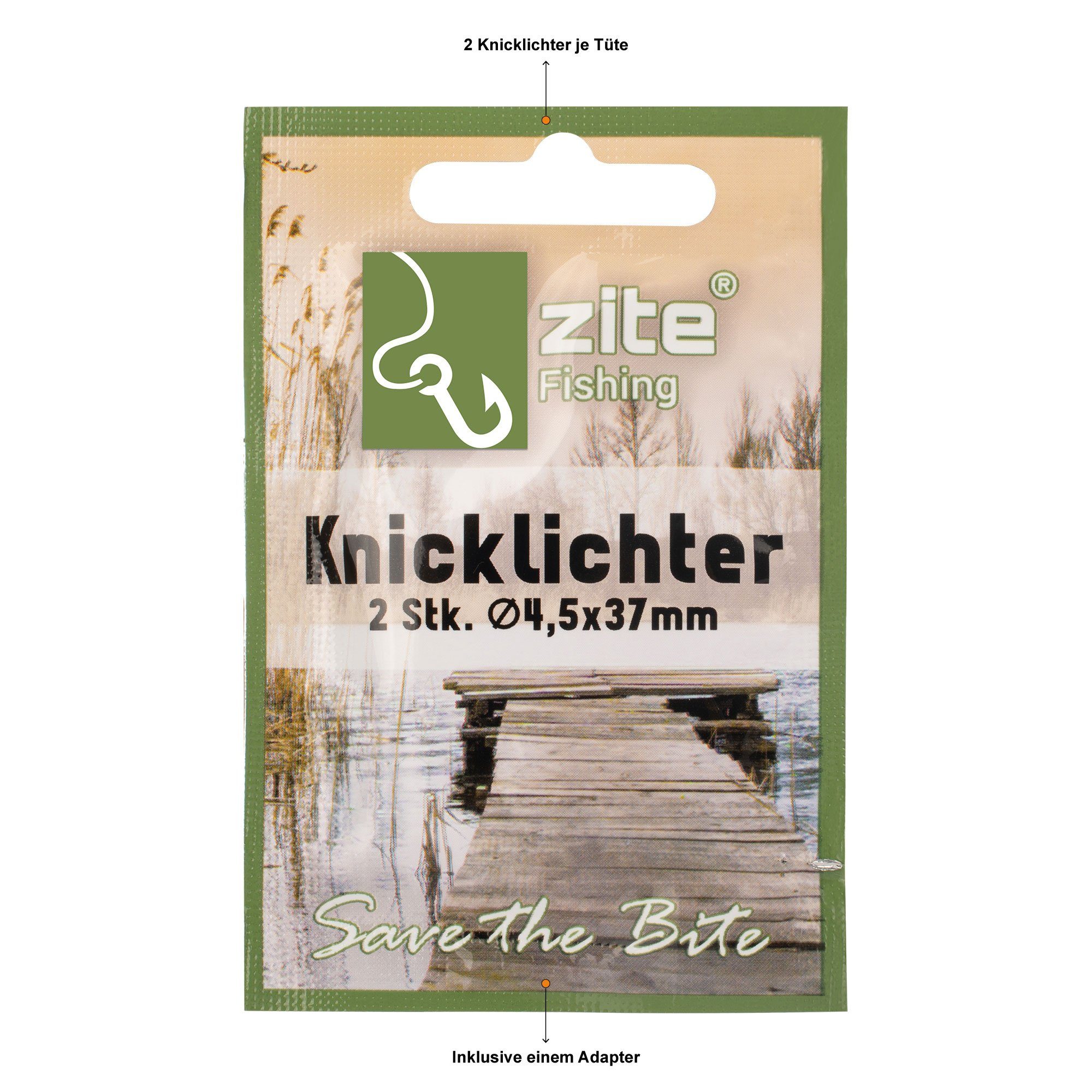 Zite Montagezubehör Knicklichter Set für Nachtangeln, 100 Stück, 4,5x37mm
