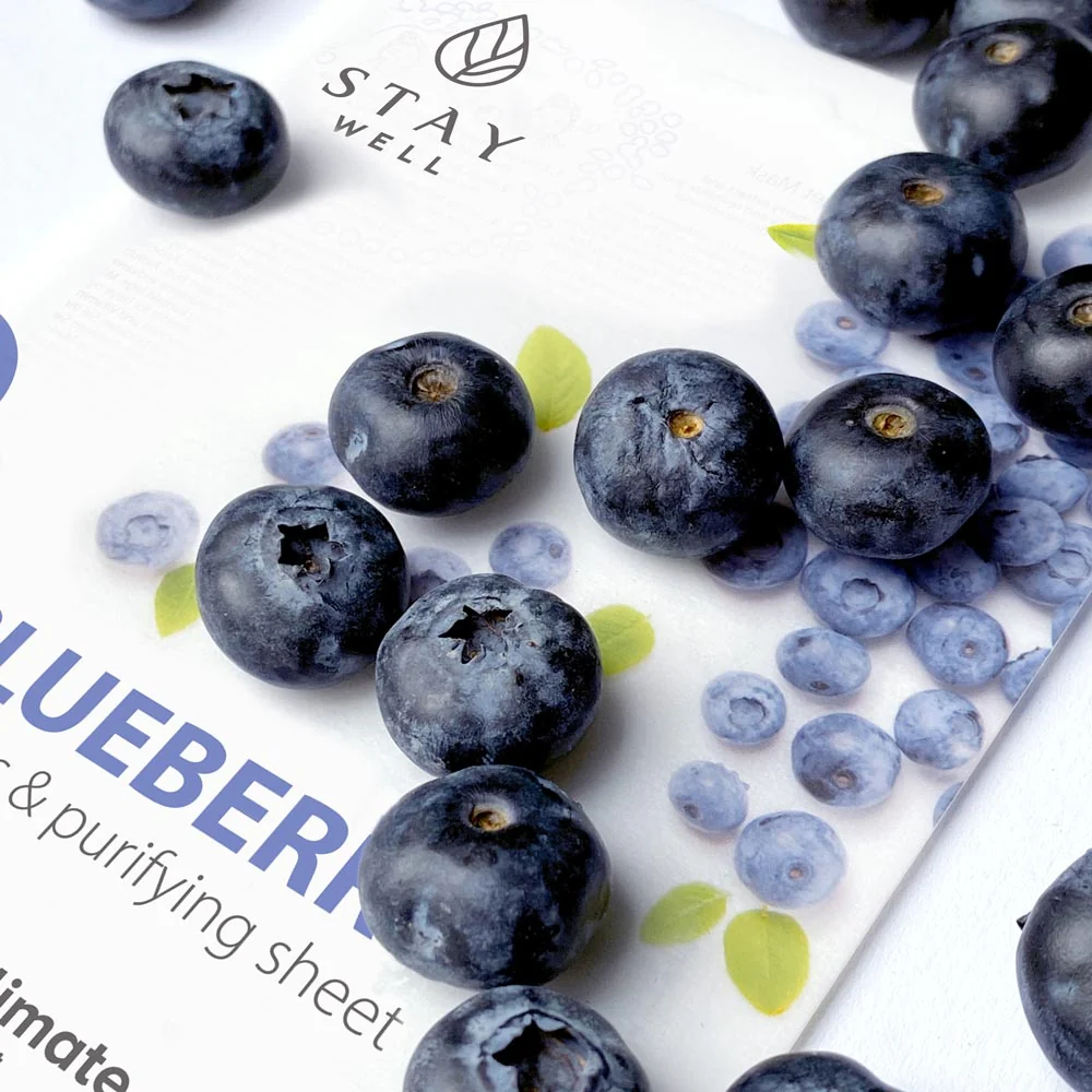 Vegansk Sheet Mask - BLUEBERRY - Rensende ansigtsmaske
