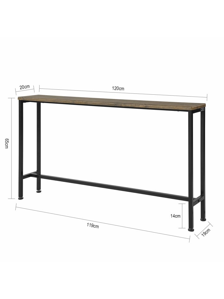 SoBuy Konsolentisch in Braun und Schwarz - (B)120 x (H)65 x (T)20cm günstig kaufen onesize