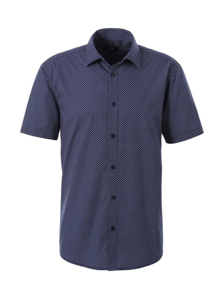 H.I.S Kurzarmhemd in navy-gemustert günstig kaufen