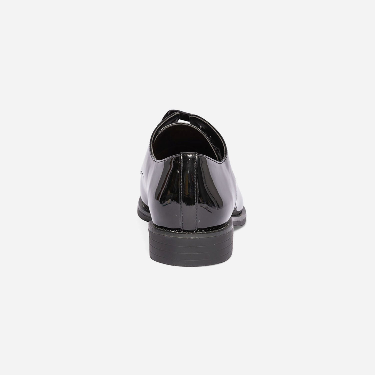 Derby noir verni à lacet velours