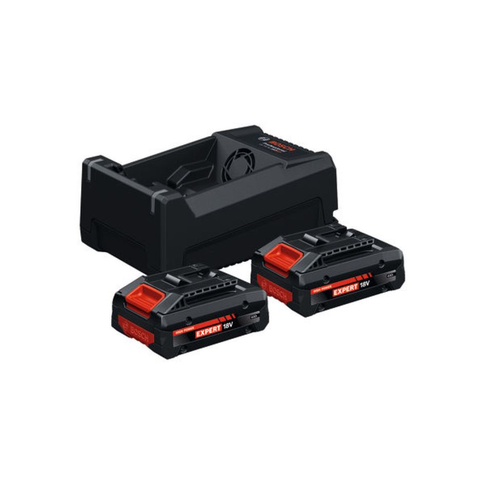 Bosch Blue Accessories 1600A0373J EXBA18V-40 Batteristartsett 2x og lader GAL 12V/18V-80 i eske
