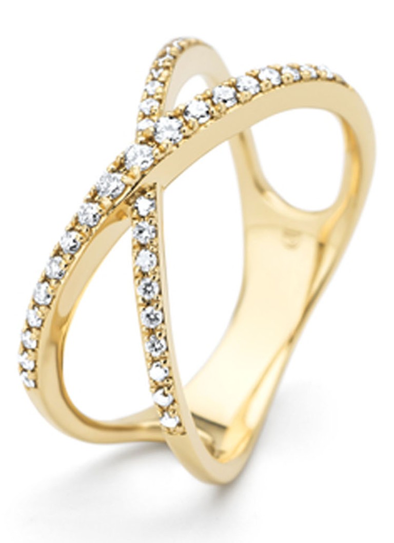 Diamond Point Yellow gold ring, 0.25 ct diamond, Like a star