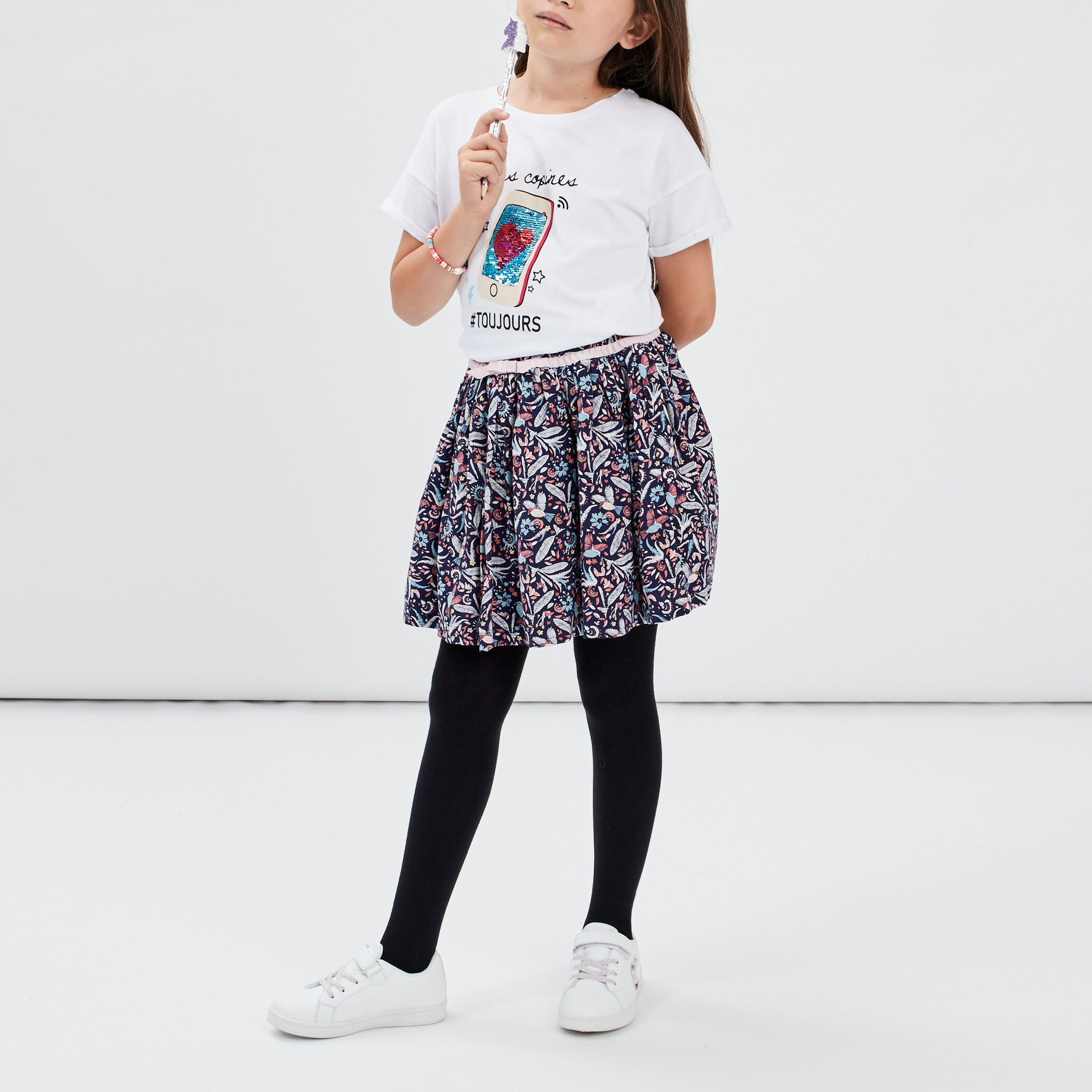 T-shirt manches courtes blanc fille | La Halle