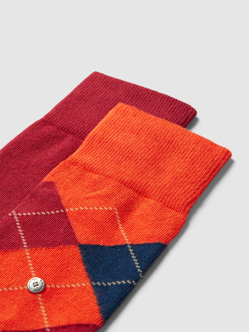 Socken mit Label-Applikation im 2er-Pack in rostrot