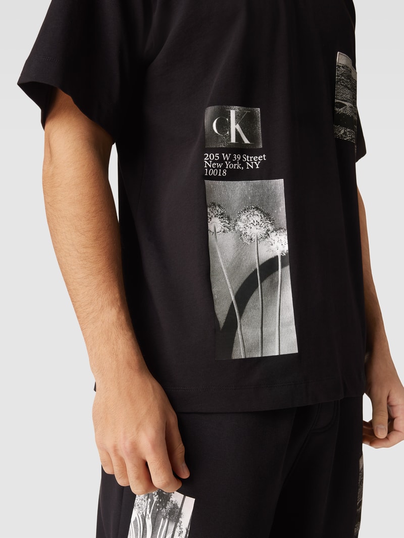 T-Shirt mit Badge Modell 'MULTI LANDSCAPE' in schwarz