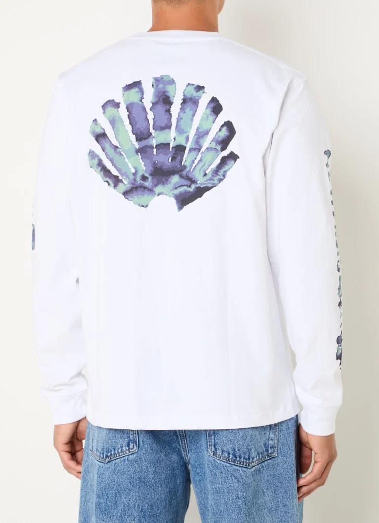 Nova majica dugih rukava Amsterdam Surf Association Aquarelle s logotipom i printom na leđima