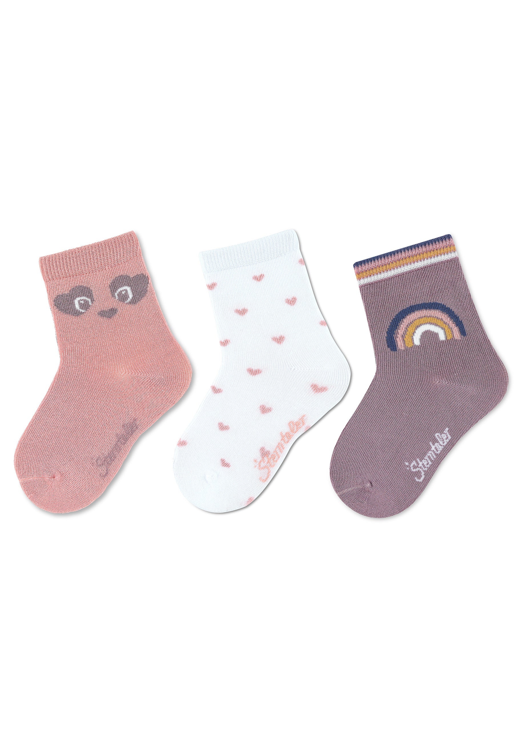 Kindersocken 3er-Pack Bambus in Weiß oder Zartrosa