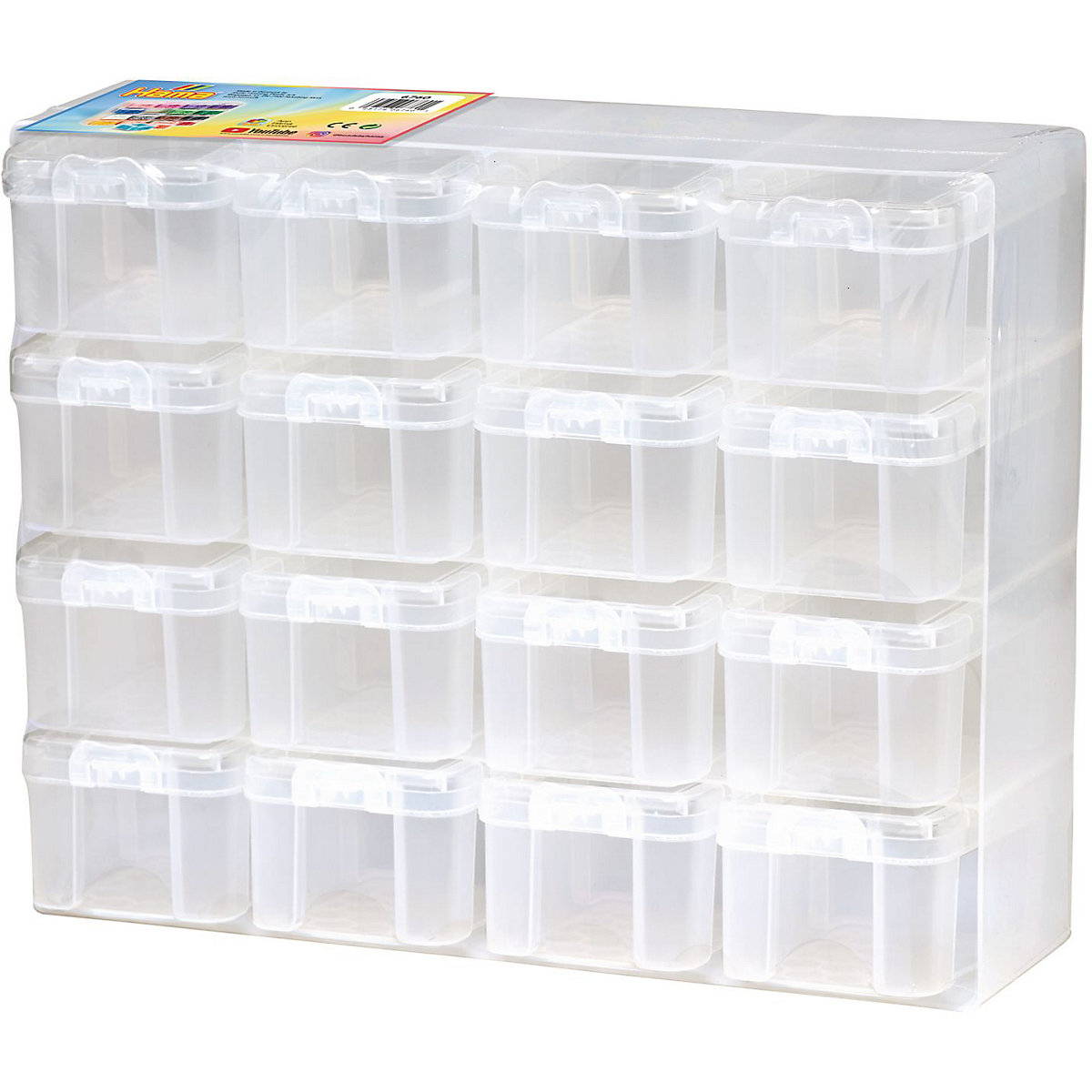 HAMA 6760 Große Sortierbox für HAMA-Perlen, ungefüllt, Platz für 16 Farben