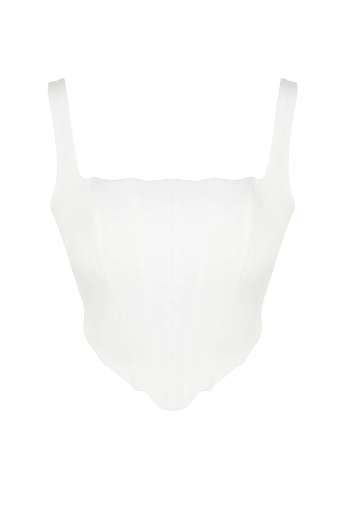 Trendyol Collection  Ecrufarbene, gewebte Korsett-Bluse mit Trägern TWOSS23BZ00938