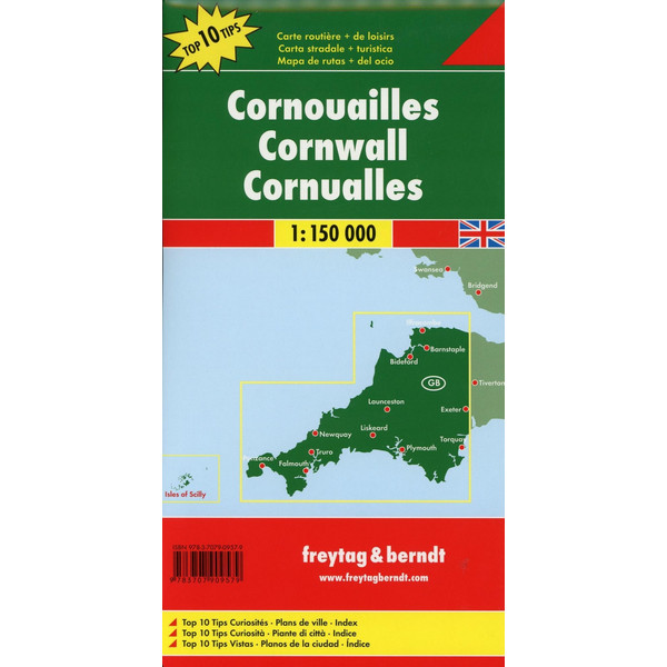 Cornwall 1 : 150 000. Autokarte - Straßenkarte
