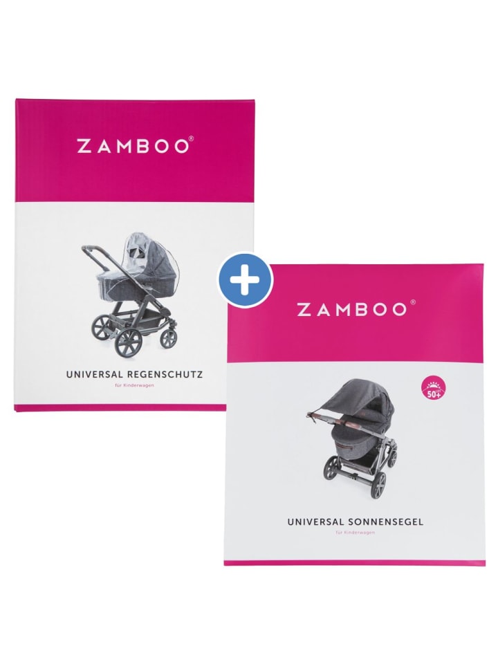 Zamboo Erstlings- & Schutzset für Kinderwagen mit Sonnensegel in grau günstig kaufen onesize