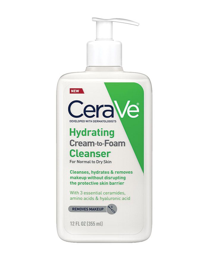 Nettoyant hydratant crème-mousse. Nettoyant visage moussant et crémeux pour peaux normales à sèches.