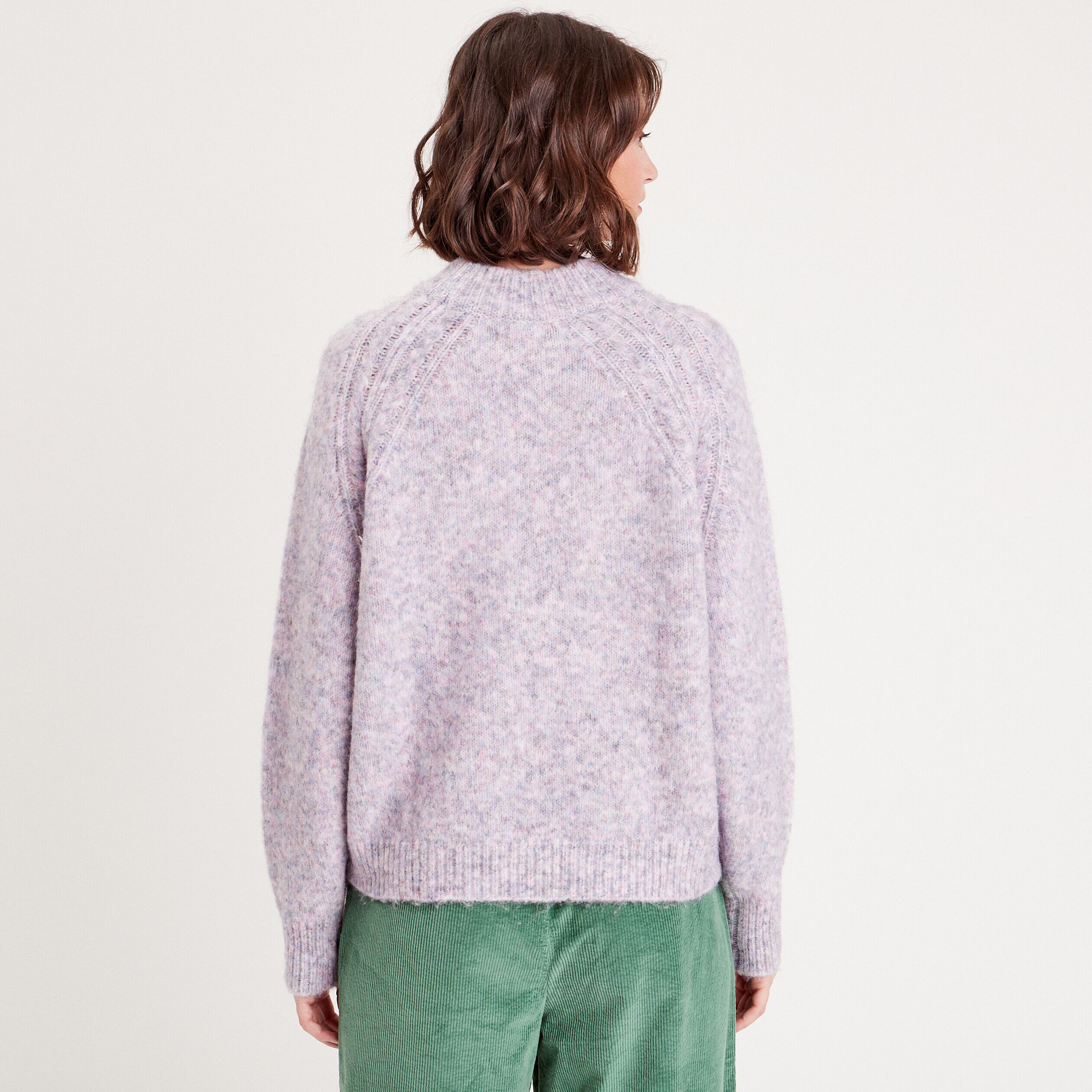 Pull oversize col montant violet foncé femme | Cache Cache