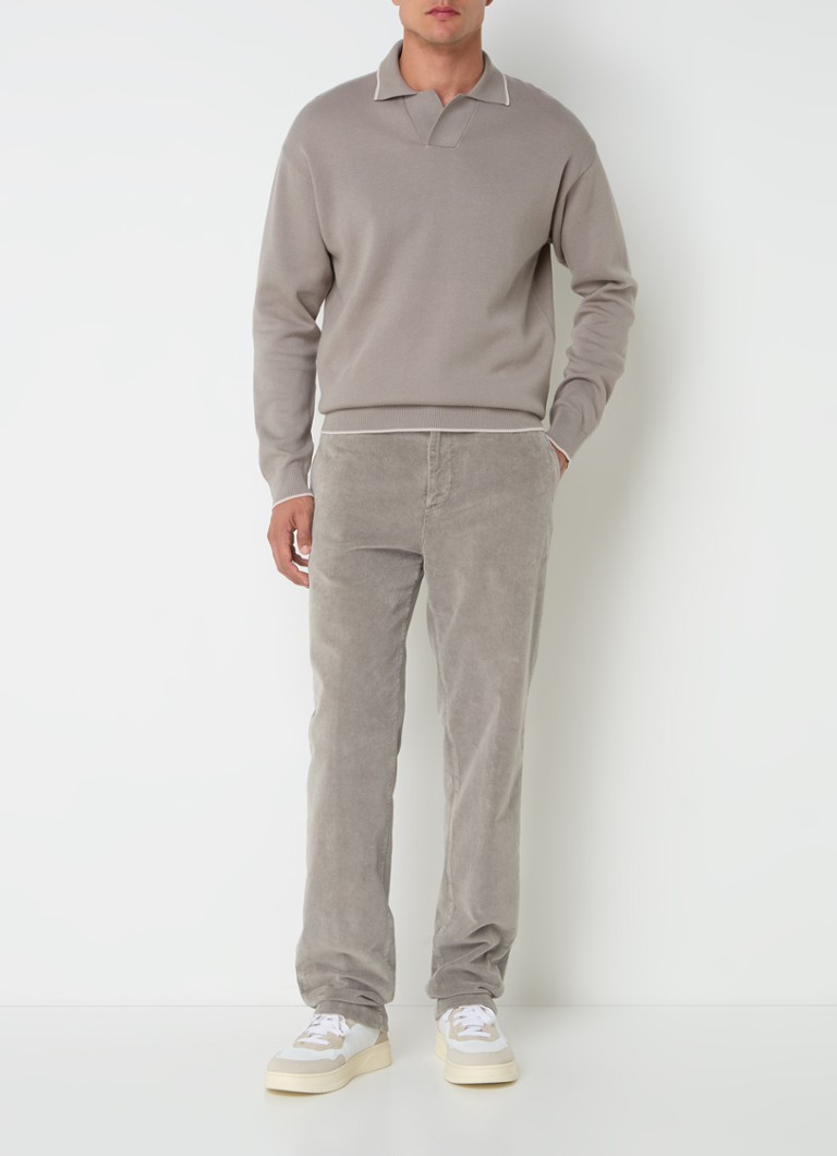 Pantaloni chino din catifea reiată, cu croială dreaptă și buzunare laterale, Boggi Milano