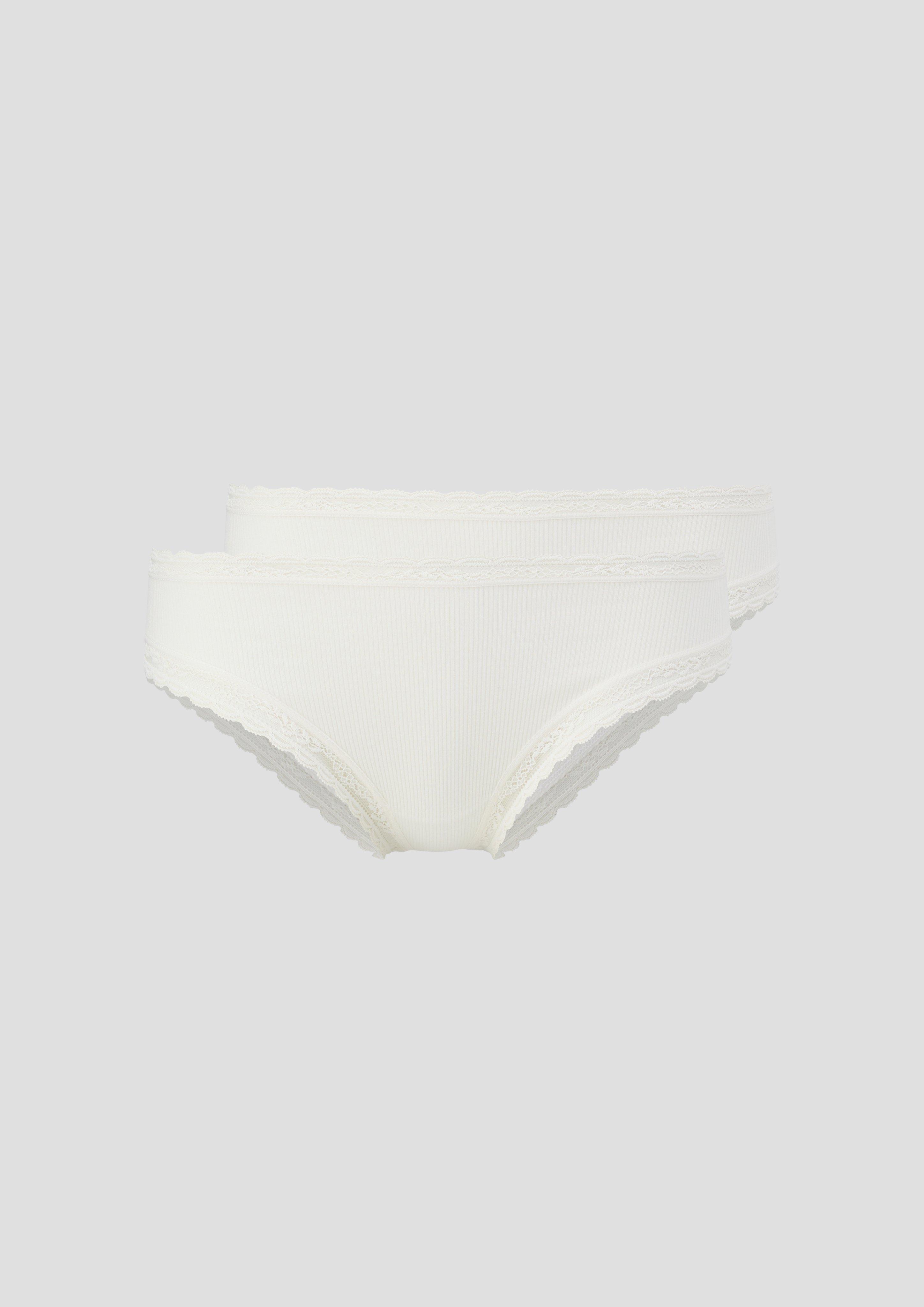 Doppelpack Slips mit Spitzen-Details  6008091-0100