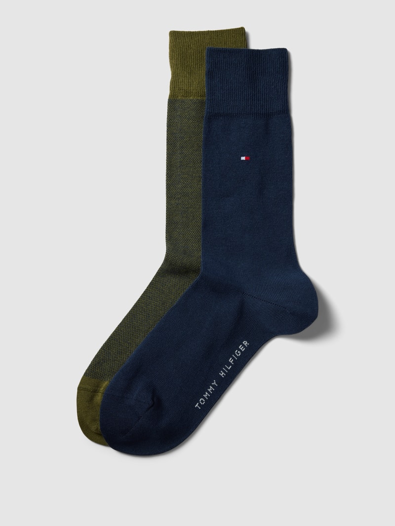 Socken mit Label-Details im 2er-Pack in olivgrün