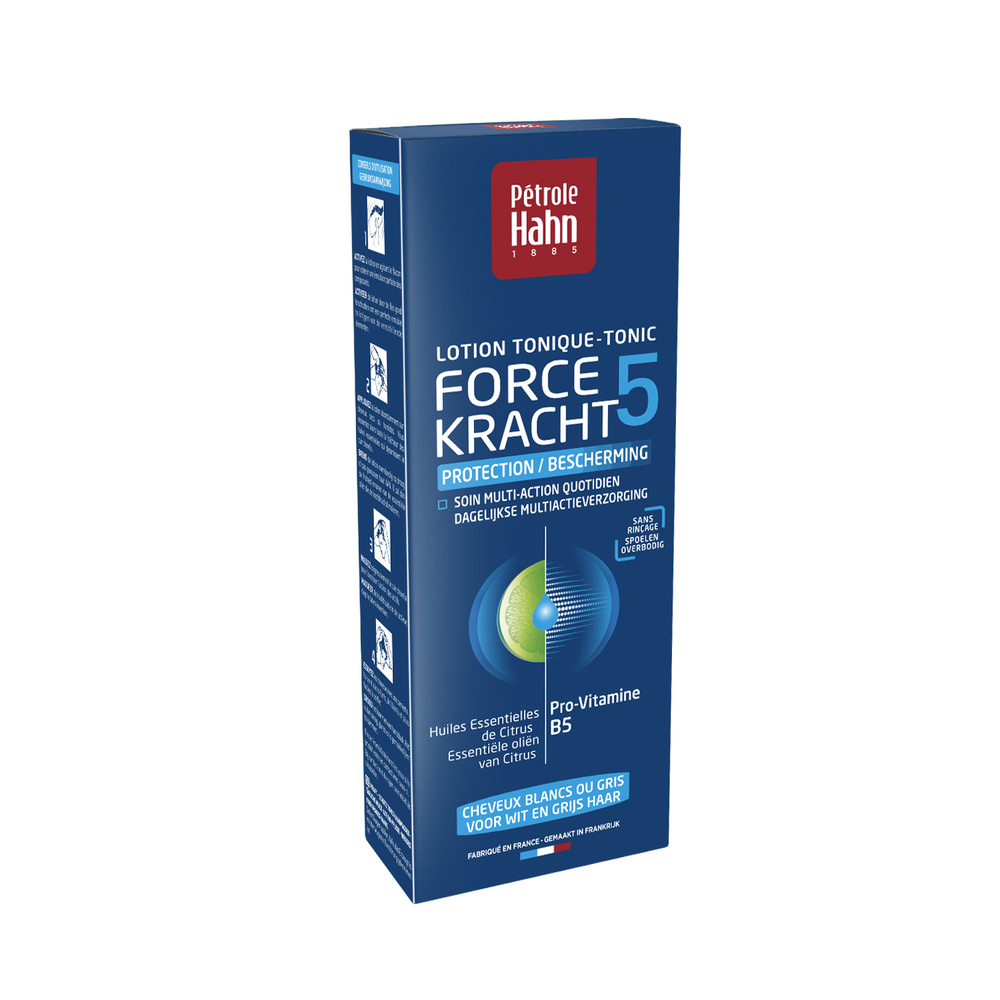 Pétrole Hahn Lotion Tonique Force 5 Protection Soin capillaire multi-action quotidien pour cheveux blancs ou gris