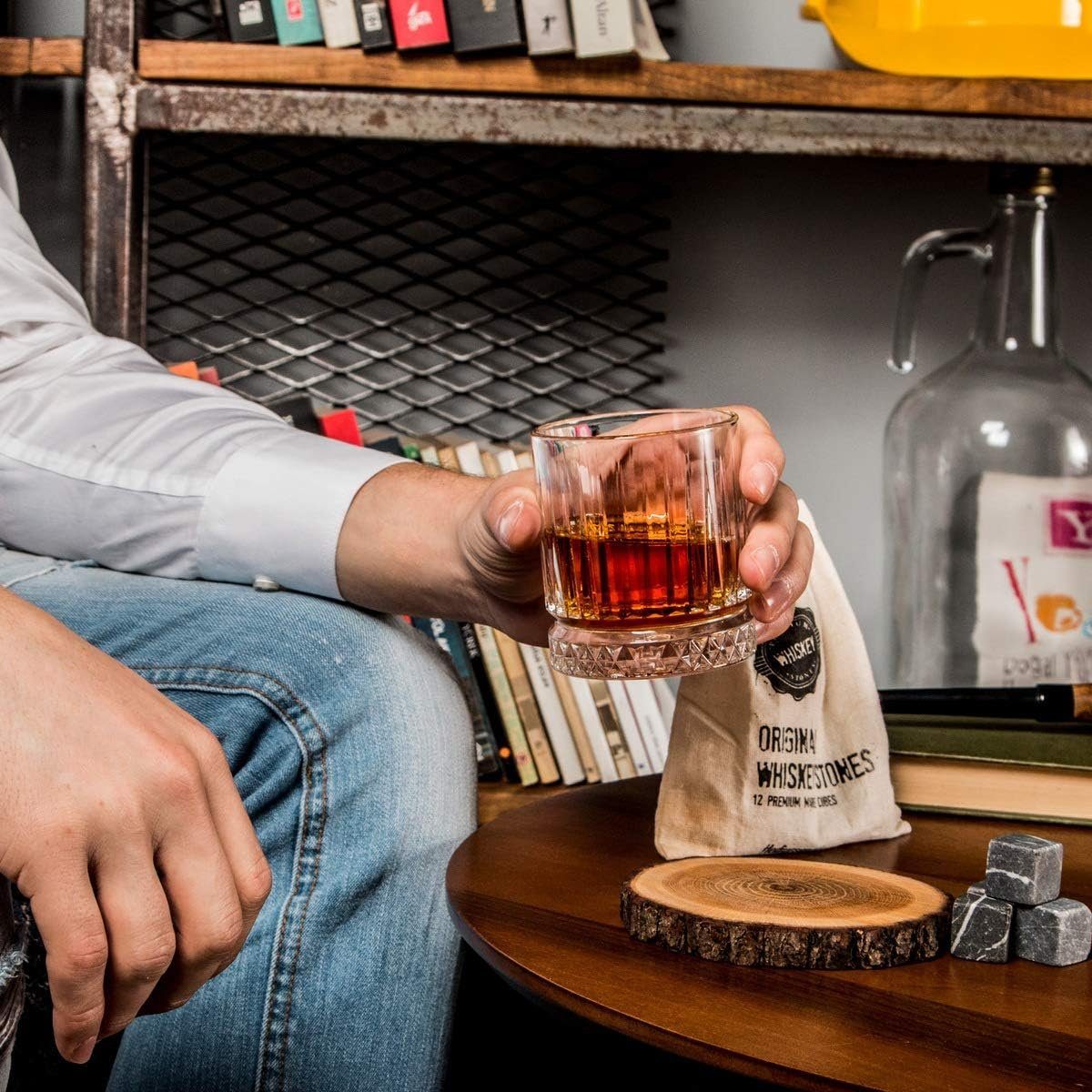 Hediyesepeti Cocktail-Set Whisky Stones Set mit 12 Marmor Eiswürfeln und 2 Gläsern inklusive, (12-tlg)