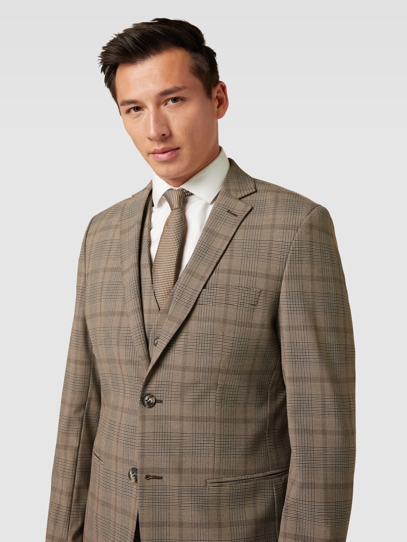 Blazer mit Allover-Muster Modell 'LIAM' in hellbraun