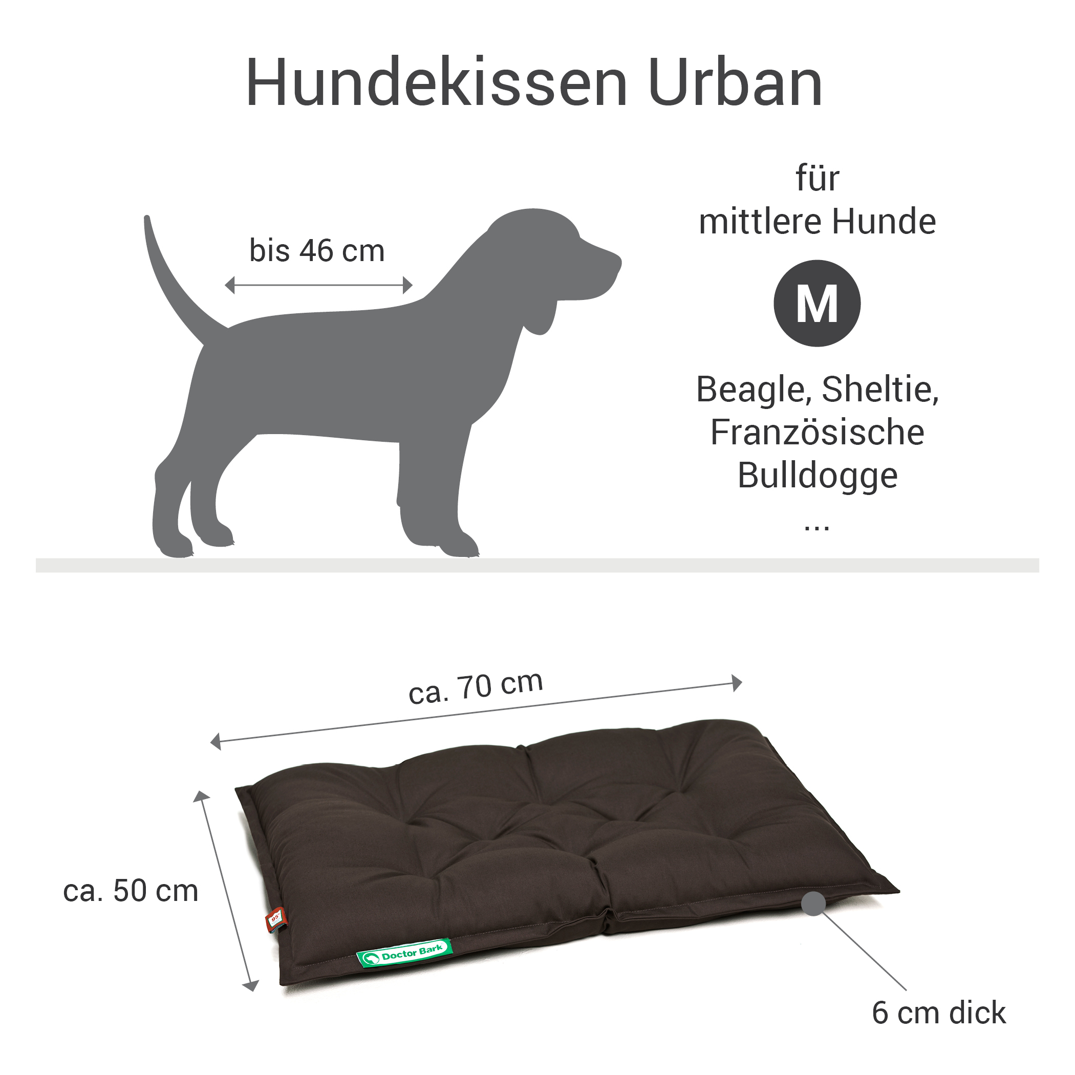 Doctor Bark Hundekissen Doctor Bark Liegekissen Urban sandbraun M