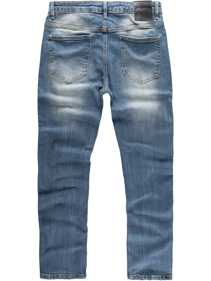 Amaci&Sons Slim Fit Destroyed Jeans FRESNO in Hellblau günstig kaufen