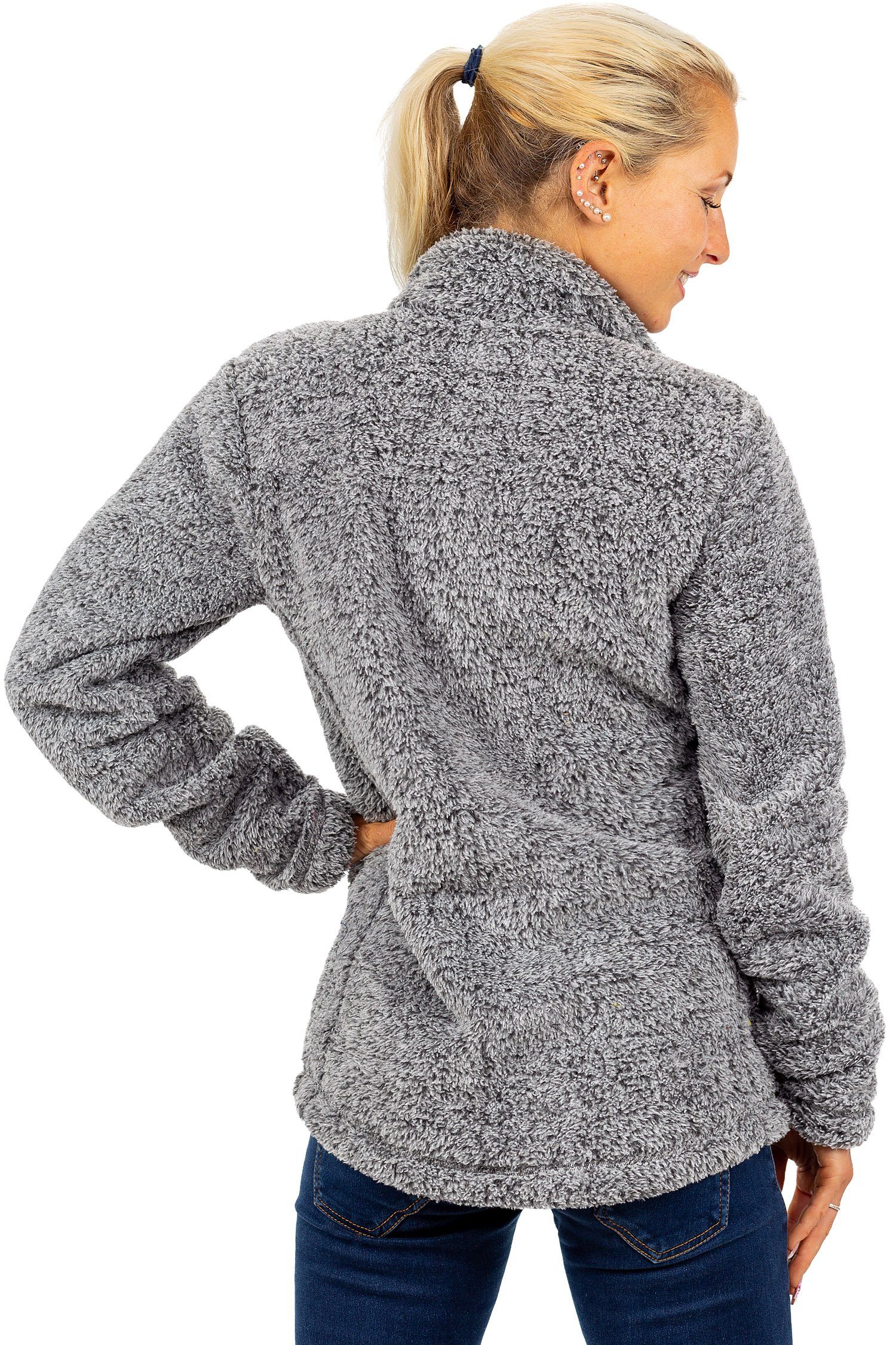 Reichstadt Fleecejacke Reichstadt Damen Fleecejacke 22RSW002 (1-St) mit Stehkragen und langen Ärmeln
