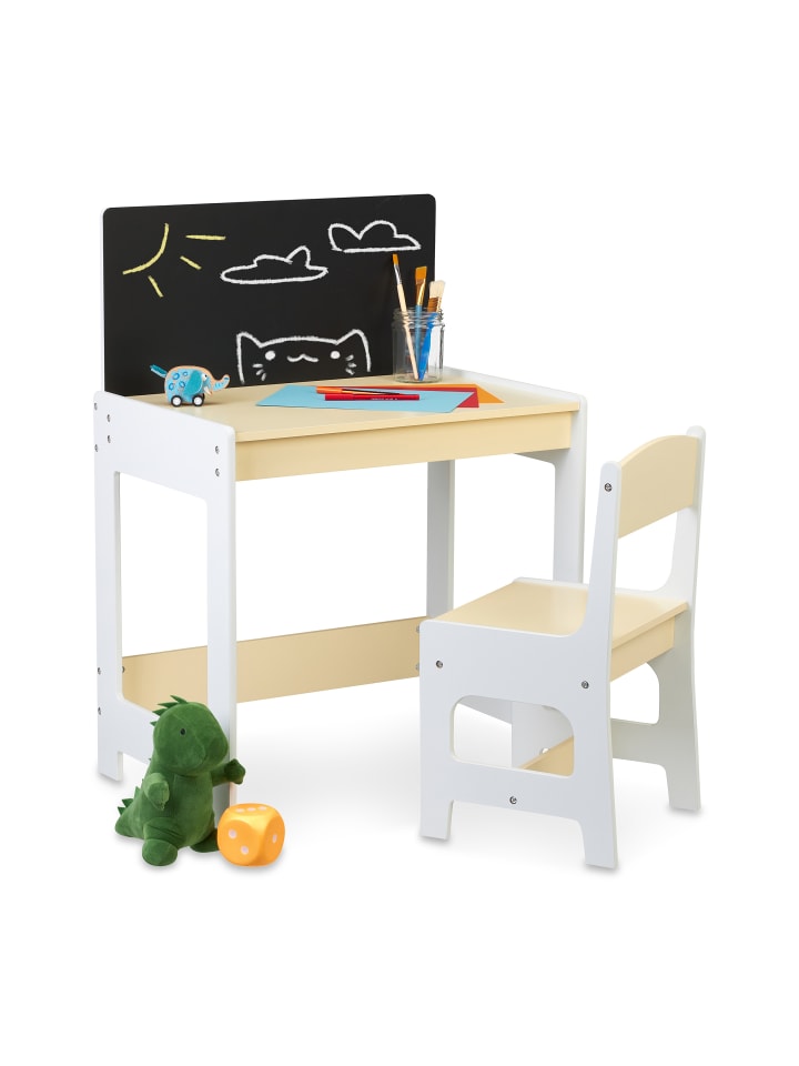 relaxdays 2 tlg. Kindersitzgruppe in Weiß/ Beige günstig kaufen onesize