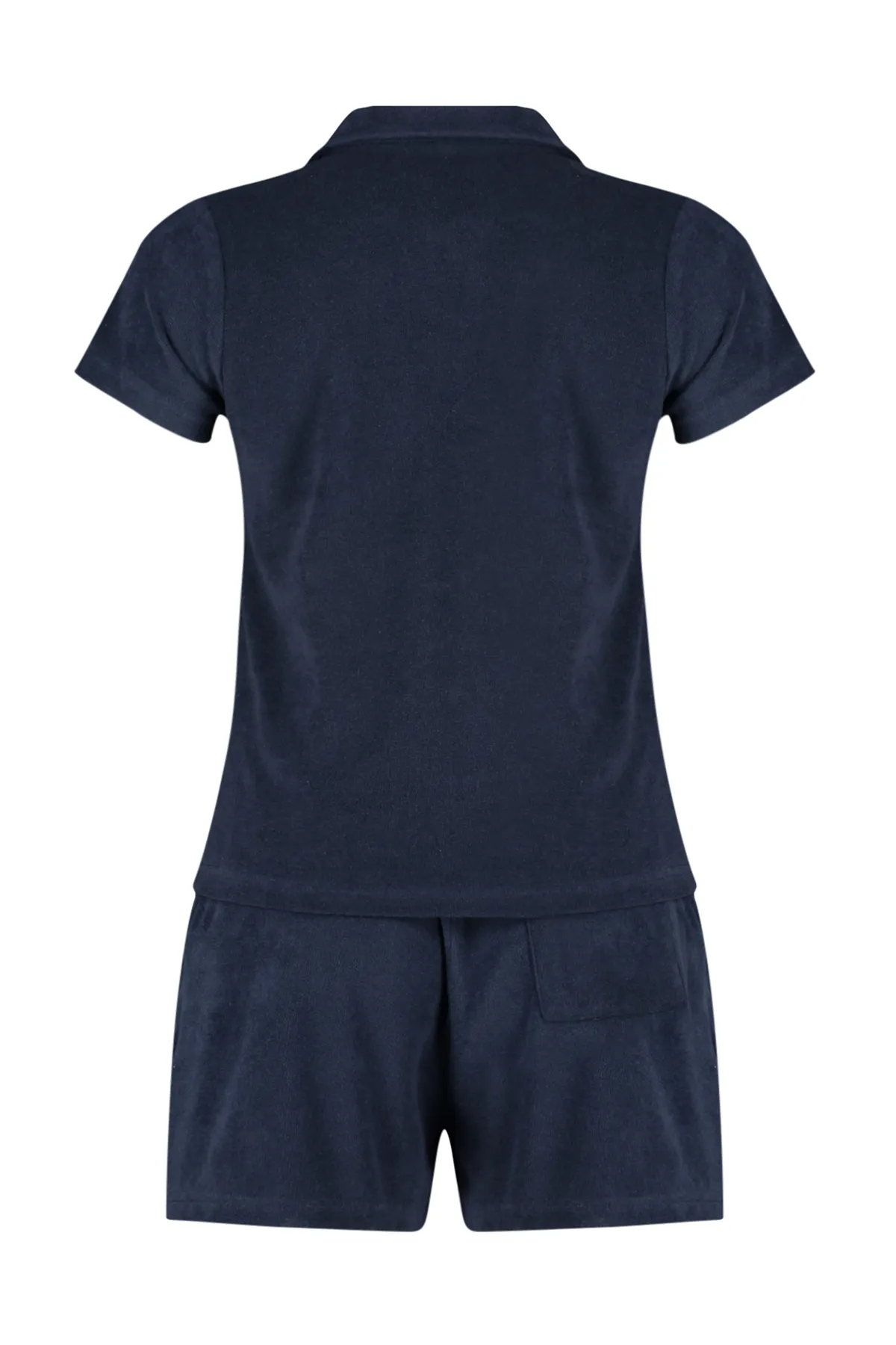 Trendyol Collection  Marineblaues Handtuch-Set mit Polokragen und normaler Passform und gestricktem Unterteil und Oberteil mit normaler Beinlänge TWOSS24AU00021