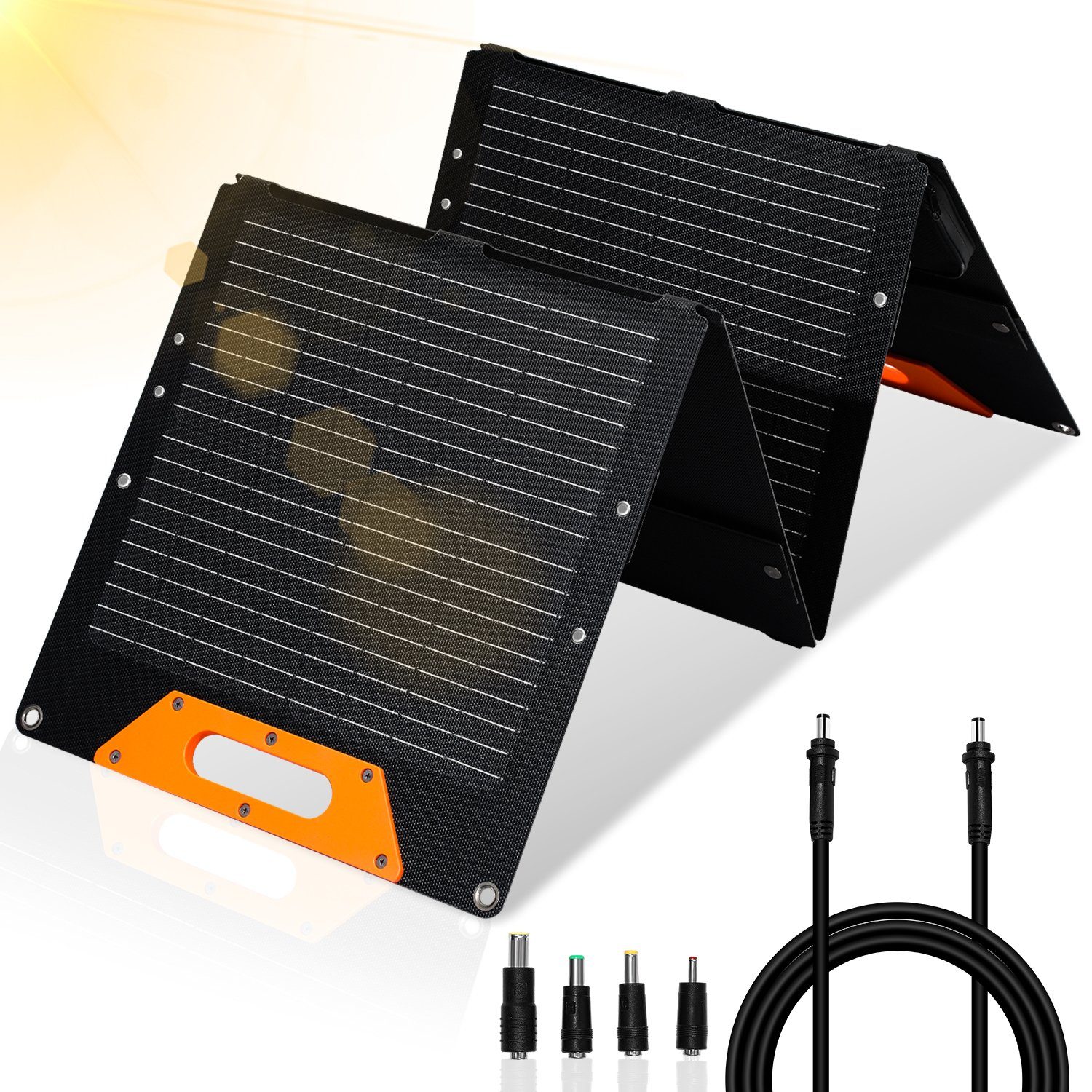 Lospitch Solarmodul 120W Faltbares Solarpanel Power tragbares Solarzellen-Ladegerät, 200,00 W