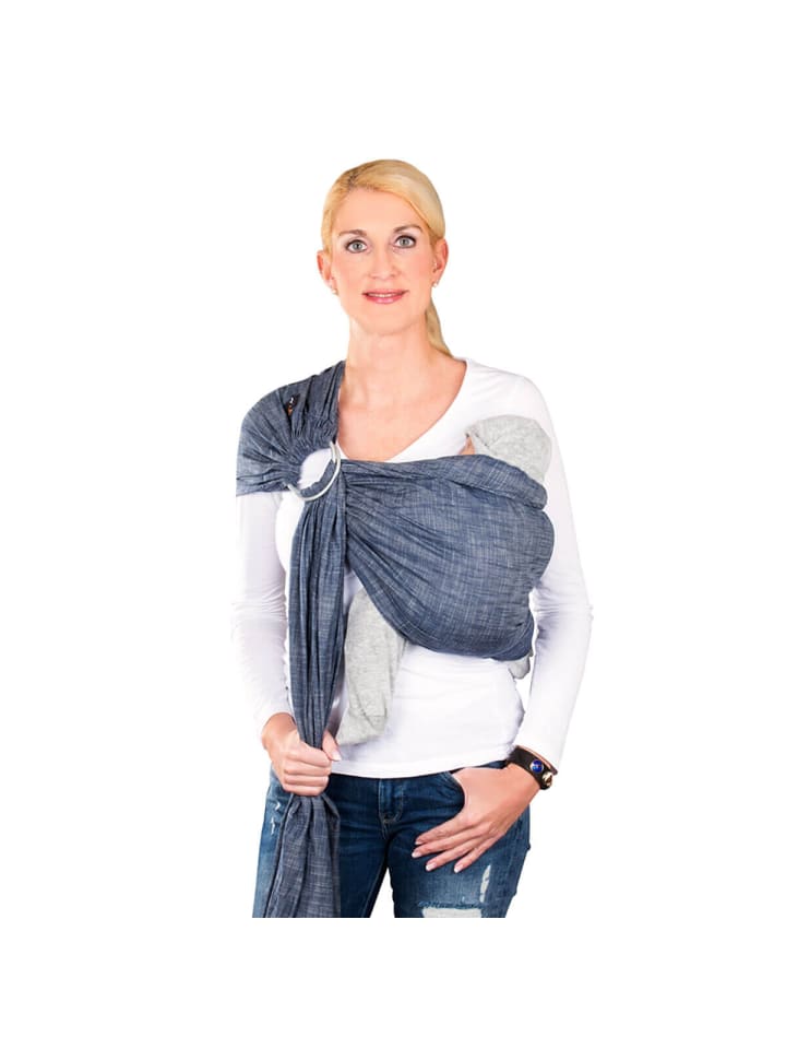 Hoppediz Babytragetuch Ring-Sling in Popeline Denim blau günstig kaufen 200 x 70 cm