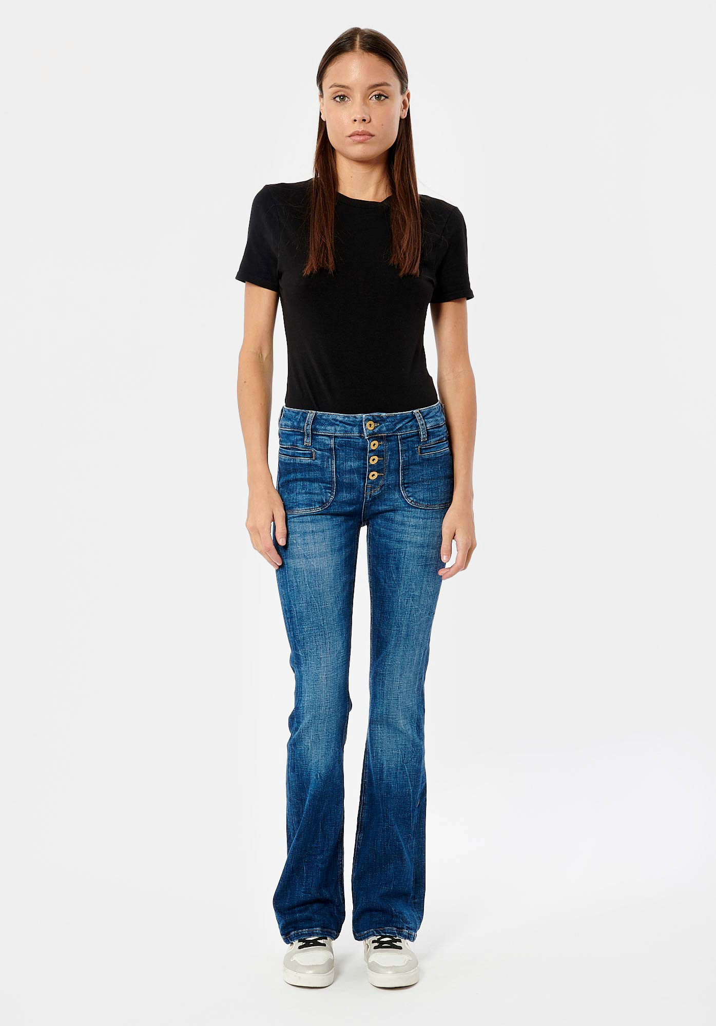 LUCKY  Jean bootcut bleu Femme