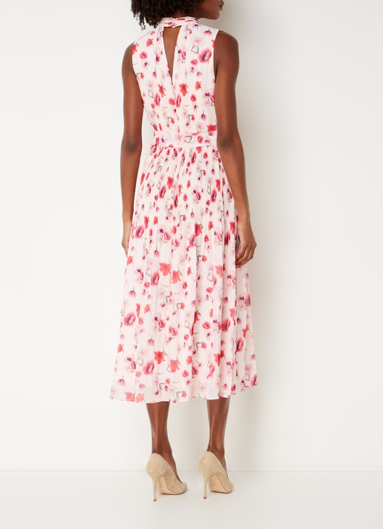 Vestido midi Tillie de Phase Eight con estampado floral y pliegues.