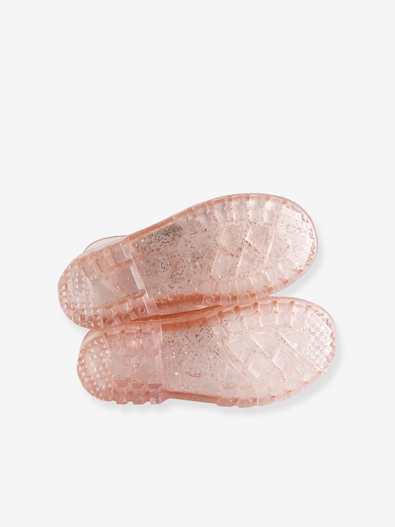 Bottes de pluie pailletées enfant rose