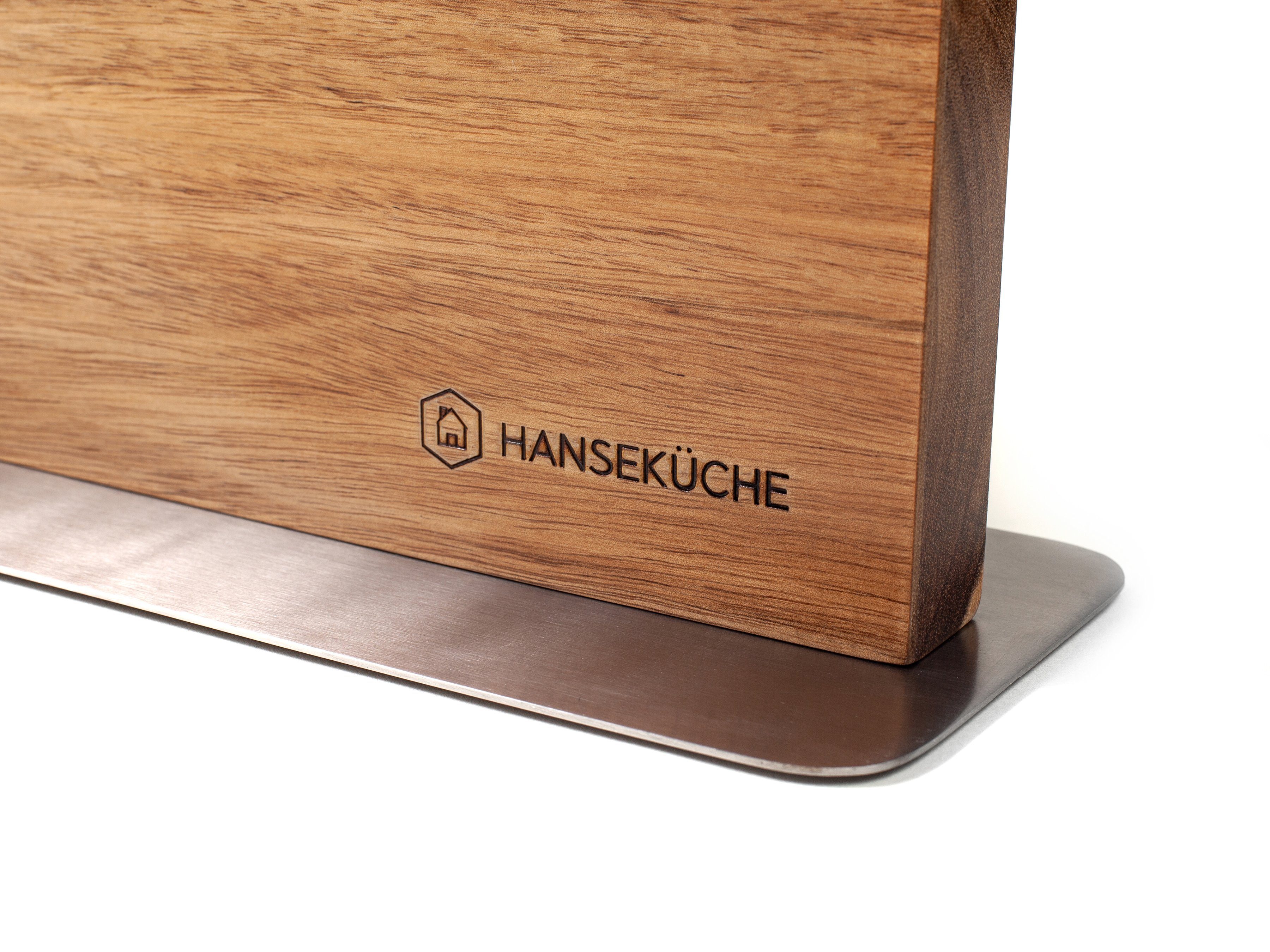Hanseküche Magnet-Messerblock Hanseküche Messerblock magnetisch aus Akazienholz (1tlg), Akazienholz, Edelstahlplatte