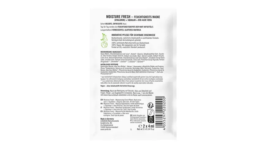 SANTE Moisture Fresh Feuchtigkeitsmaske 8 ml