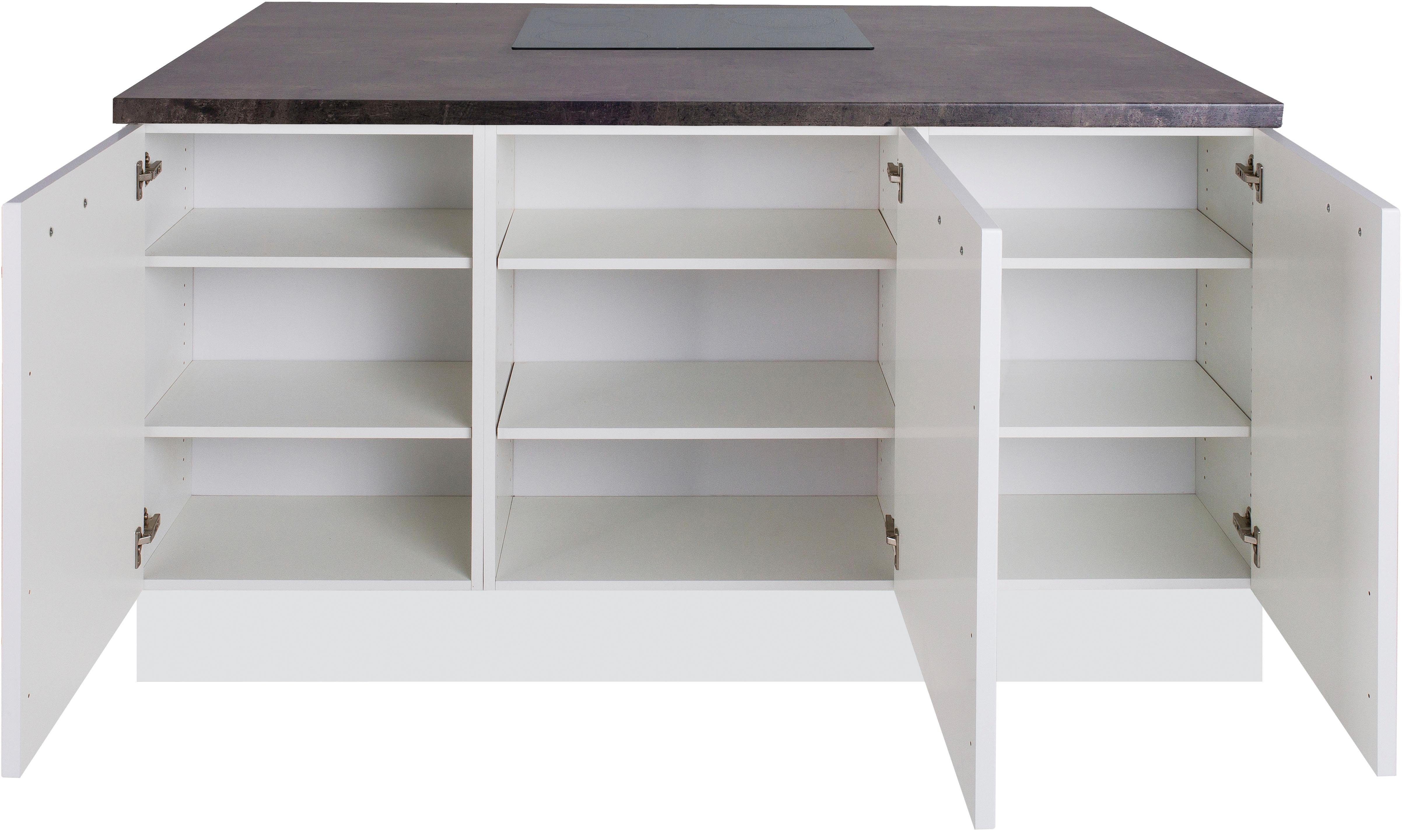 OPTIFIT Kücheninsel Cara, Vollauszüge und Soft-Close-Funktion, Stellbreite 160 x 95 cm