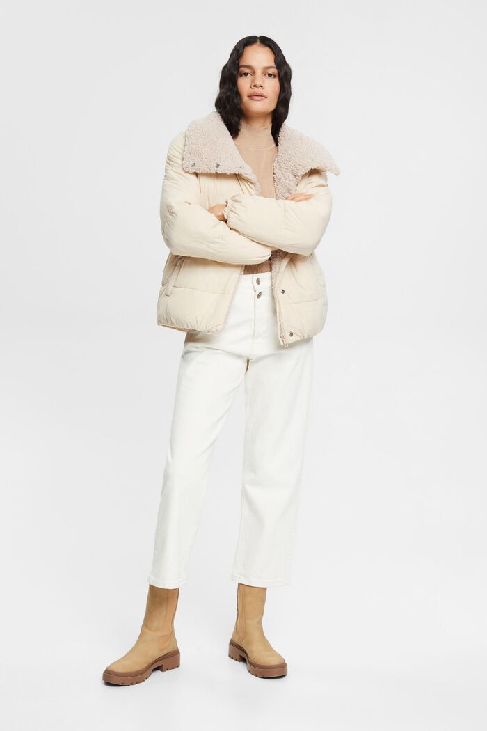 Teddyfell gefütterte Pufferjacke