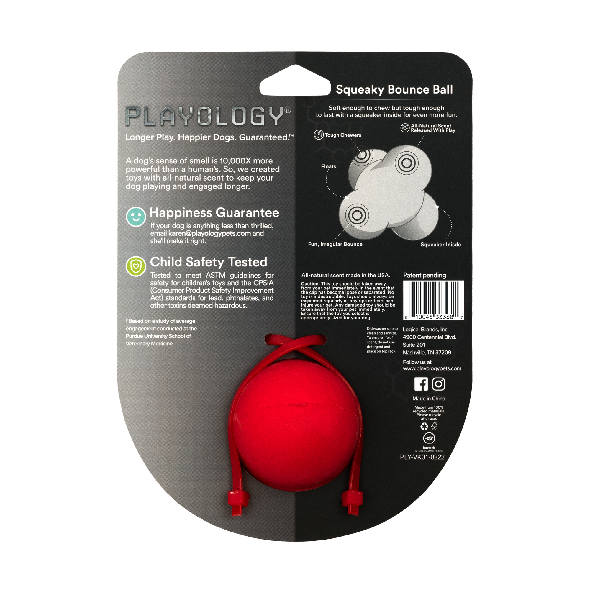 Playology Hundebälle Playology Squeaky Bounce Ball Beef Medium