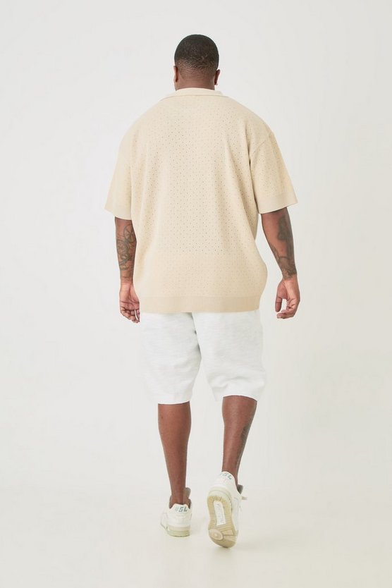 Plus strukturierte smarte Jacquard Cargo-Shorts aus Baumwolle